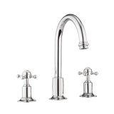 Crosswater 3 Tap Hole Basin Set Crosswater Belgravia Crosshead 3 Hole Basin Mixer Tap with Pop-Up Waste in Chrome