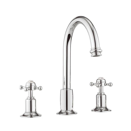 Crosswater 3 Tap Hole Basin Set Crosswater Belgravia Crosshead 3 Hole Basin Mixer Tap with Pop-Up Waste in Chrome