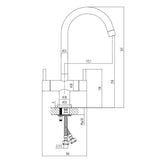 Aquarius Bathrooms Kitchen Tap Aquarius TrueCook Dual Handle Kitchen Mixer Tap in Chrome