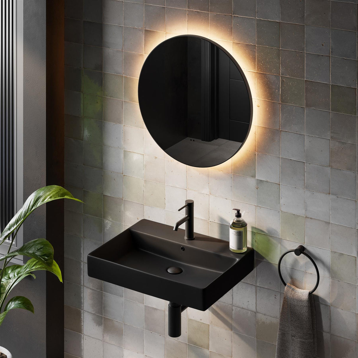 hib. Illuminated Mirror hib. Arcane Round LED Illuminated Mirror