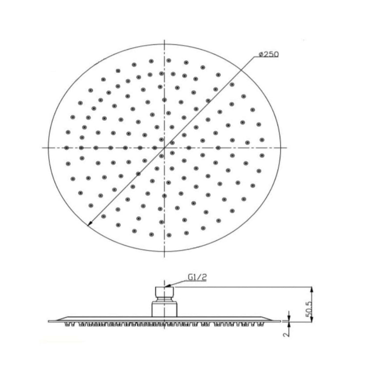 Aquarius Fixed Shower Head Aquarius RainLux Round Slim Shower Head