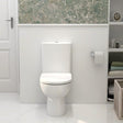 IMEX Close Coupled Toilet IMEX Ivan Rimless Open Back Close Coupled Toilet with Soft Close Seat