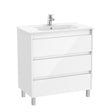 Roca Floor Standing Vanity Unit Gloss White Roca Tenet 800mm Floor Standing Three Drawer Vanity Unit with Basin