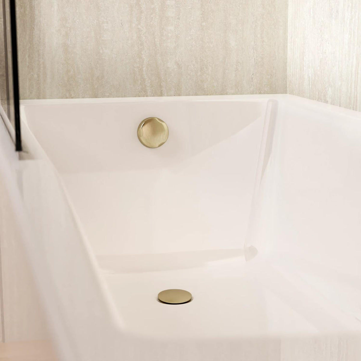 Crosswater Bath Waste Brushed Brass Crosswater Extended Pop-Up Bath Waste and Overflow