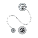 Burlington Bath Waste Chrome with White Ceramic Burlington Bath Overflow, Plug and Chain Waste
