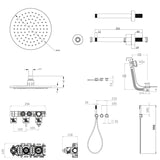 UK Bathroom Store Concealed Shower Set Crosswater Module Shower Set 9 - 3 Outlet with Pencil Handset, Overhead Shower and Overflow Filler