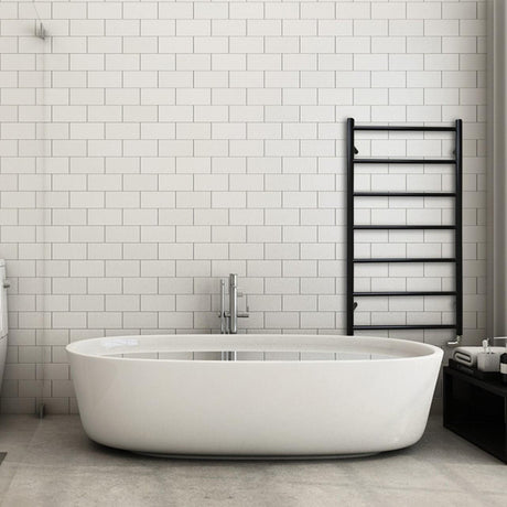 JIS Ladder Rail Black / Central Heating JIS Sussex Pevensey Vertical Stainless Steel Heated Towel Rail