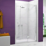 Merlyn Hinged Shower Door Chrome / 1200 adj (1160-1200mm) Merlyn Ionic Essence Frameless Hinged Shower Door and Inline Panel