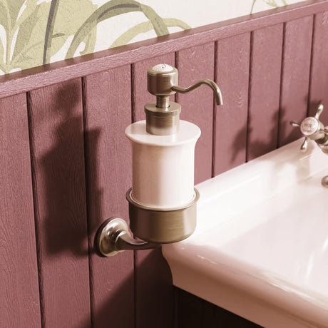 Burlington Soap Dispenser Brushed Nickel Burlington Guild Wall Mounted Soap Dispenser