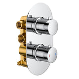 Aquarius RainLux Round 2 Outlet Shower Set with Shower Head and Single Function Handset