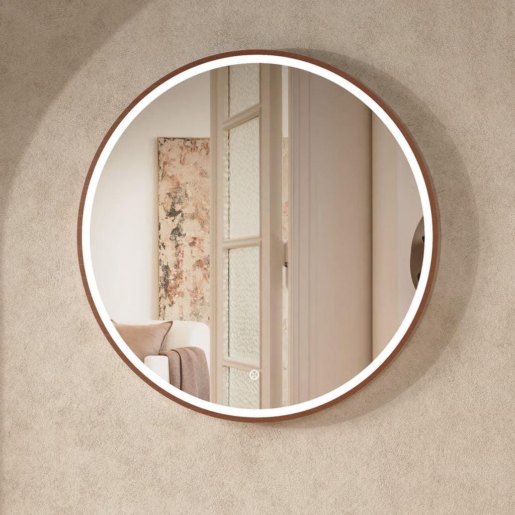 Crosswater Illuminated Mirror 700mm / Brushed Bronze Crosswater Infinity Round Framed LED Illuminated Mirror