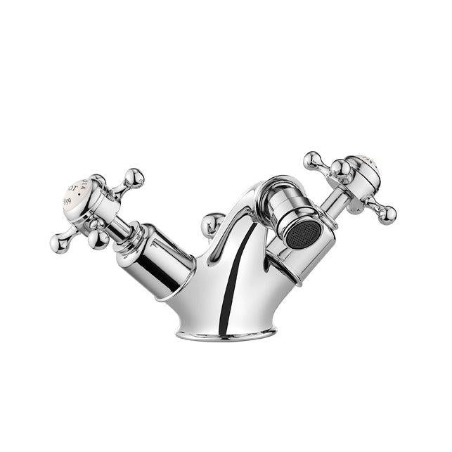 Crosswater Belgravia Crosshead Monobloc Bidet Mixer Tap with Waste in Chrome