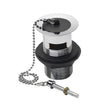 Imex Basin Waste Imex Slotted Chrome Basin Waste with Black Plastic Plug and Chain