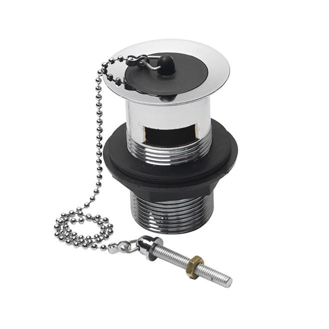 Imex Basin Waste Imex Slotted Chrome Basin Waste with Black Plastic Plug and Chain