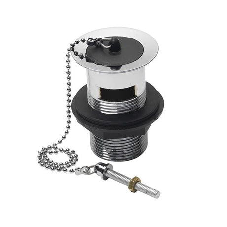 Imex Basin Waste Imex Slotted Chrome Basin Waste with Black Plastic Plug and Chain