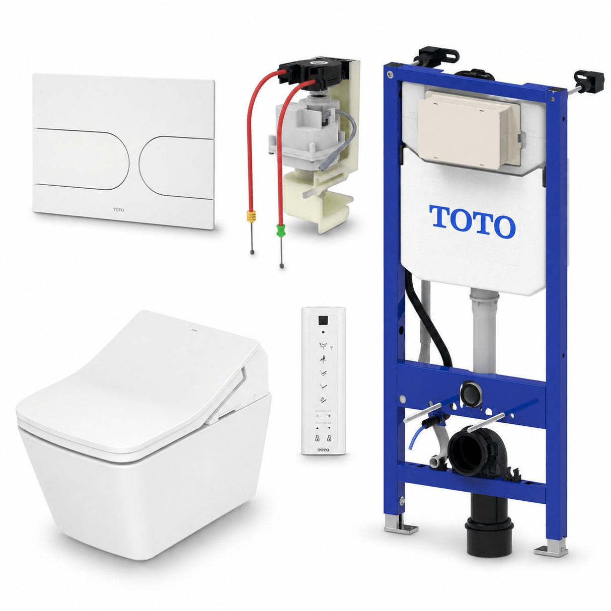 TOTO Smart Toilet Matte White TOTO SX Wall Hung Rimless Washlet® Smart Toilet Complete Auto Flush Pack
