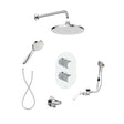 Roca Concealed Shower Set Chrome Roca Splash-T Thermostatic Concealed Shower Valve with Rainshower Head, Shower Handset and Overflow Bath Filler