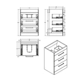 Imex Floor Standing Vanity Unit Imex Croma Floor Standing Three Drawer 600mm Vanity Unit with 1 Tap Hole Basin