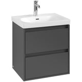 Villeroy & Boch Wall Mounted Vanity Unit Villeroy & Boch Skyla Wall Mounted 600mm Two Drawer Vanity Unit with Basin
