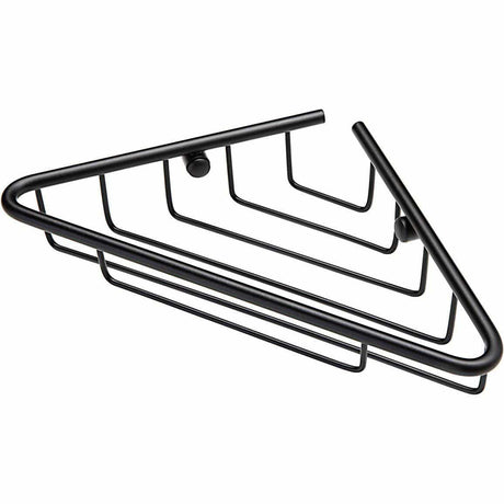 Aquarius Bathrooms Basket Matt Black Aquarius Corner Shower Basket