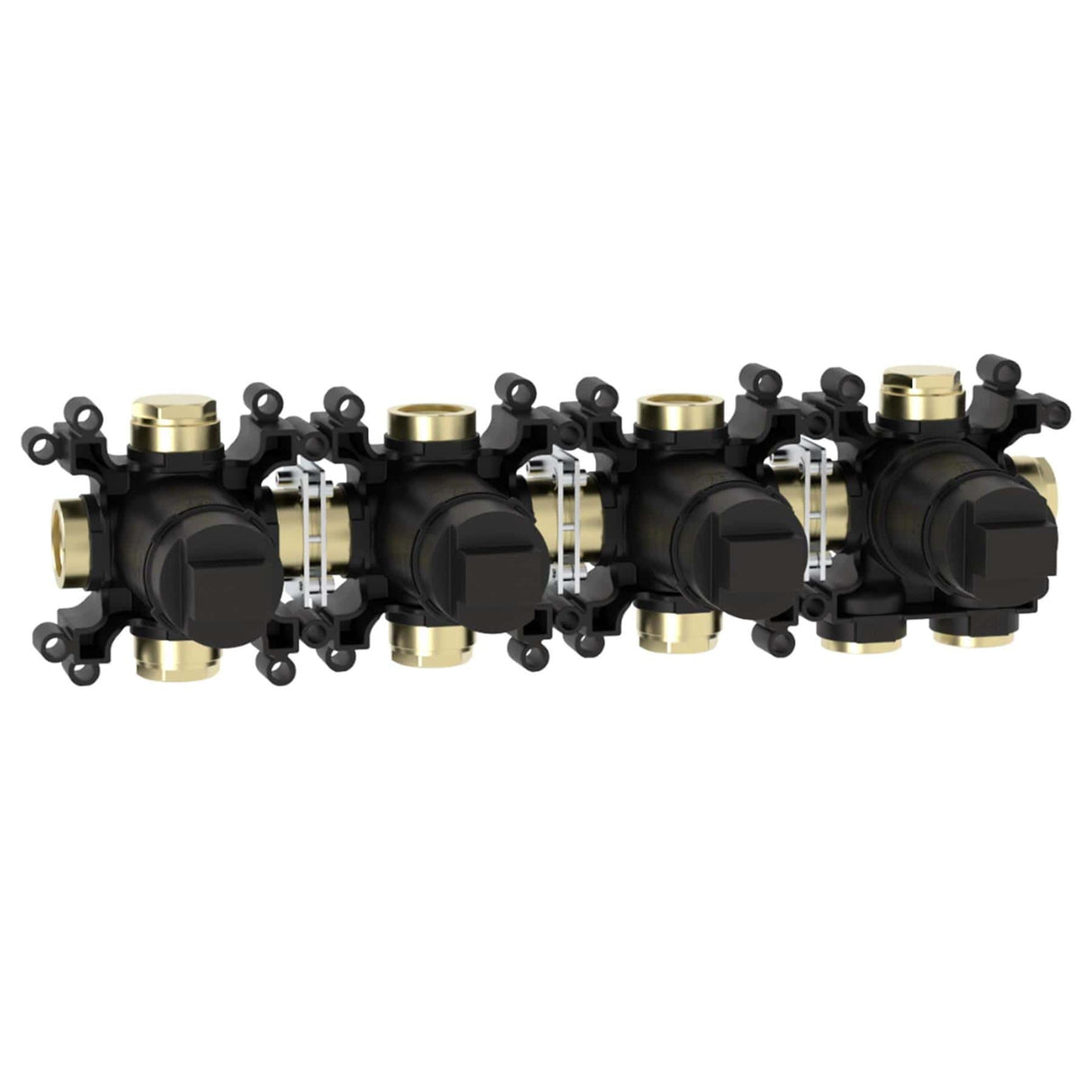 Roca Concealed Shower Set Roca T-Multi Switch Thermostatic Concealed Shower Valve with Rainshower Head, Shower Handset and  Overflow Bath Filler