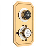 TED Concealed Shower Valve Polished Gold TED Wyse Traditional 2/3 Outlet Digital Shower Valve with Crosshead Handle