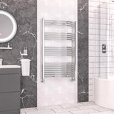 Eastbrook Wendover Curved Vertical Heated Towel Rail in Chrome