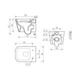 Aquarius Bathrooms Wall Hung Toilet Aquarius Laura Rimless Wall Hung Toilet with Soft Close Seat