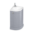 Burlington Cloakroom Vanity Unit Classic Grey Burlington  Freestanding Corner Cloakroom Vanity Unit and Basin