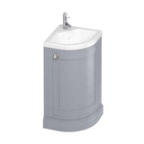 Burlington Cloakroom Vanity Unit Classic Grey Burlington  Freestanding Corner Cloakroom Vanity Unit and Basin