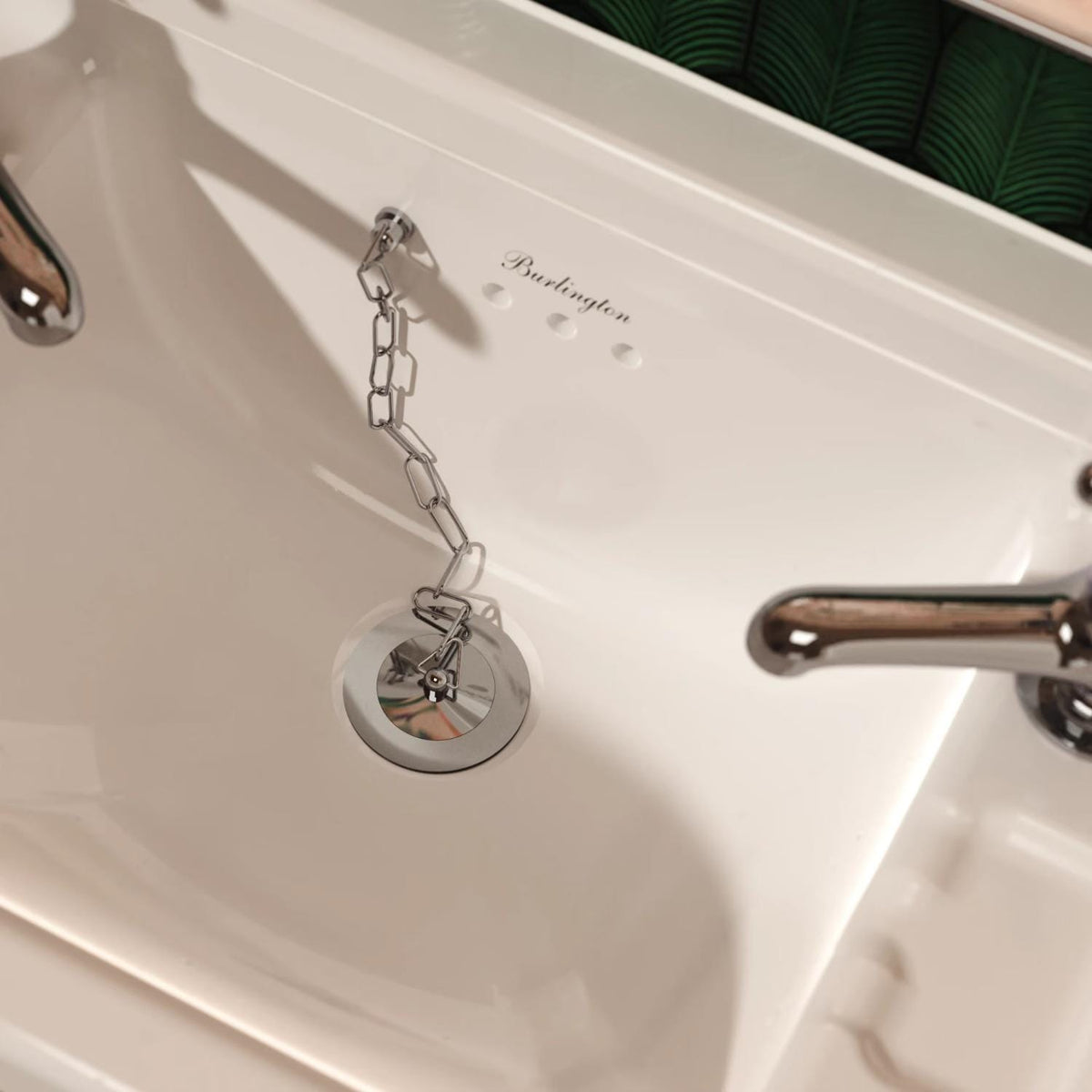 Burlington Basin Waste Chrome Burlington Basin Plug and Chain (Slotted Waste)