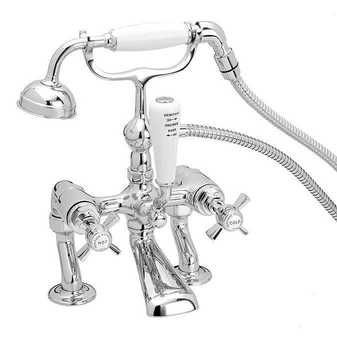Heritage Bath Shower Mixer Heritage Dawlish Bath Shower Mixer with Handset in Chrome