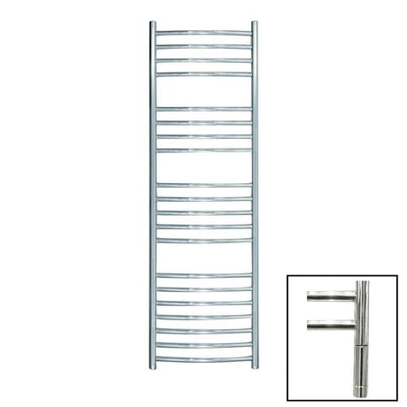 JIS Ladder Rail JIS Sussex Adur Vertical Stainless Steel Curved Heated Towel Rail