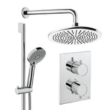 UK Bathroom Store Concealed Shower Set Chrome / Wall Arm / 300mm Crosswater Crossbox Shower Set 4 - 2 Outlet with Riser Rail Kit and Fixed Overhead Showerhead