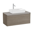 Roca Wall Mounted Vanity Unit Dark Elm Roca Ona 1000mm Wall Mounted One Drawer Vanity Unit with Countertop