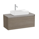Roca Wall Mounted Vanity Unit Dark Elm Roca Ona 1000mm Wall Mounted One Drawer Vanity Unit with Countertop