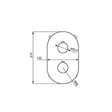 Roca Concealed Shower Valave Roca Splash-T 1 Outlet, 2 Handle Concealed Thermostatic Shower Valve