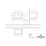 Villeroy & Boch Wall Mounted Vanity Unit Villeroy & Boch Skyla Wall Mounted 500mm One Drawer Vanity Unit with Basin