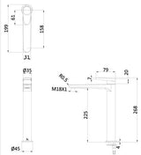 Crosswater Tall Basin Tap Crosswater Lazo Tall Basin Monobloc Mixer Tap