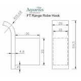 Aquarius Bathrooms Robe Hook Aquarius FT Robe Hook