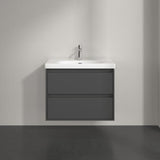 Villeroy & Boch Wall Mounted Vanity Unit Villeroy & Boch Skyla Wall Mounted 800mm Two Drawer Vanity Unit with Basin