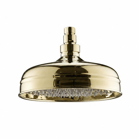 JTP Fixed Shower Head Polished Gold JTP Grosvenor 200mm Traditional Round Shower Head