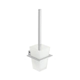 VADO Toilet Brush Vado Level Toilet Brush And Frosted Glass Holder in Chrome