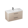 Britton Wall Mounted Vanity Unit Warm Beige / 1 Tap Hole Basin / Matt Black Britton Camberwell Wall Mounted 1000mm Vanity Unit with Basin or Worktop