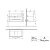Villeroy & Boch Avento Wall Hung Vanity Unit 780mm Two Drawers with Basin