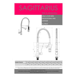 Sagittarius Kitchen Tap Sagittarius Ergo Lever Mini Professional Kitchen Mixer Tap with Pull-Out Spray in Chrome