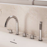 Crosswater 5 Tap Hole Bath Set Crosswater MPRO 5 Hole Bath and Shower Mixer with Shower Set in Chrome