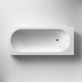 Aquarius Bathrooms Corner Bath Aquarius Lunar Curved Back to Wall Corner Bath with Panel  - 1700 x 725mm