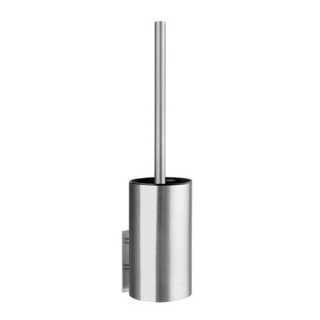 Smedbo Toilet Brush Brushed Stainless Steel Smedbo Beslagsboden Cube Self-Adhesive Wall Mounted Toilet Brush and Holder
