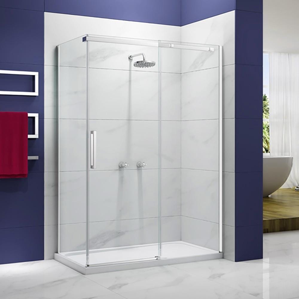 Merlyn Side Panel Chrome / 900mm Merlyn Ionic Frameless Side Panel for Sliding Shower Door